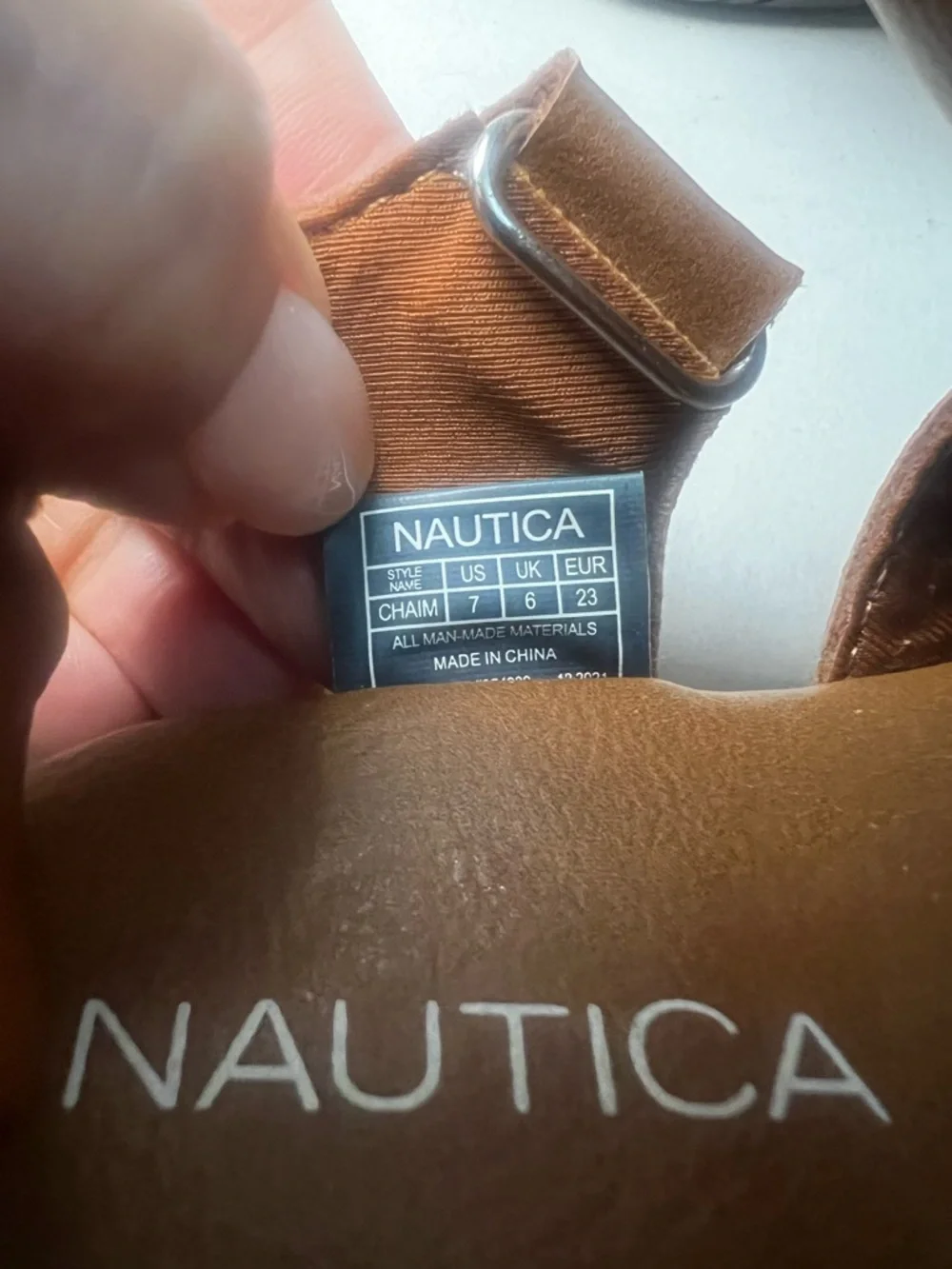 Nautica Chaim Closed-Toe Unisex Sandals Toddler Sz 7 Brown Preppy Outdoor Casual